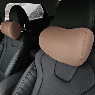 디지지 차량용 메모리폼 헤드레스트 목쿠션, 베이지, 1개