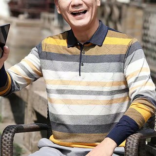 男士DM長袖多鈕扣中年Polo衫 TYPE01