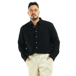 5XL 男款寬鬆版型基本款涼感長袖襯衫