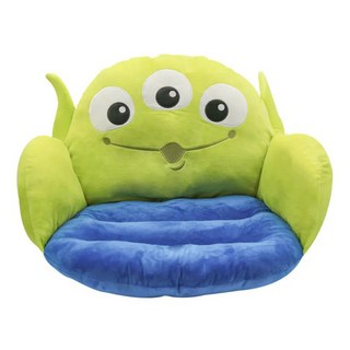 TOY STORY 玩具總動員 迪士尼舒適坐墊 聚酯纖維 高效回彈 厚實靠背 短絨設計, 三眼怪 綠色