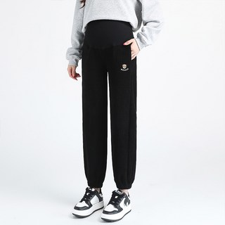 daysoy 小熊刺繡舒適孕婦長褲