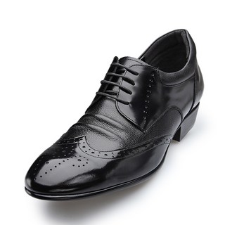 VONIN 男士牛皮翼紋拼接增高正裝皮鞋 LC040 7cm