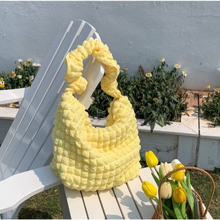 女款雲朵加大斜背與肩背包, 黃色