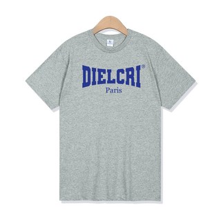 DIELCRI 巴黎限定版17支棉混紡短袖T恤, 灰色(#A8B1B0)