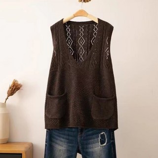 Sonio女款口袋層次針織背心