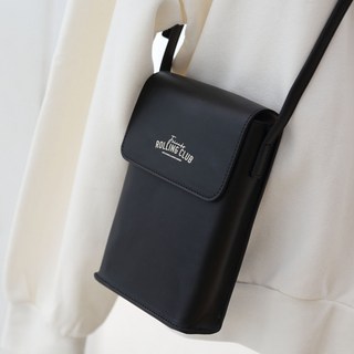 Kakao Friends 手機包 Rolling 迷你斜背包, 黑色