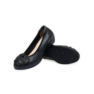 女款東方楓葉花圓頭淺口平底鞋