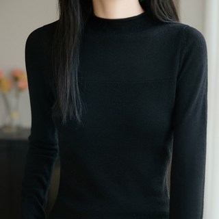 The Syrup 女款方領羊毛長袖基本針織衫