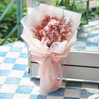 ASPASIA Cozy 永生棉花花束+提袋, 粉紅色