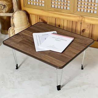 韓日折疊式多用途桌, 棕色胡桃木 + 黑色桌腳