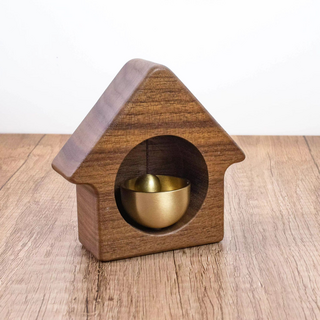 恩熙魔法 可愛玄關門磁鐵門鈴 喬遷禮物 2入, 胡桃木色房屋