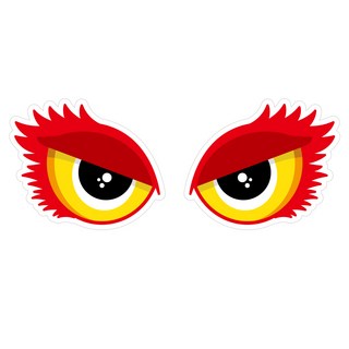 Mungkiwoldeu 高亮度維持安全車距反光貼紙 大型 注意前方鷹眼05, 1套, 混合顏色