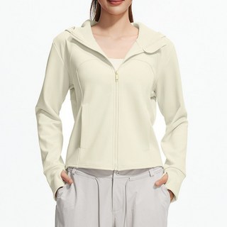 Marketpia 女性冬季瑜珈絲絨立領連帽拉鍊外套