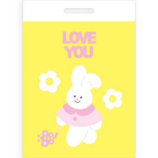 Donna&deco 愛你動物提把塑膠夾鏈袋, 蝴蝶兔 黃色, 20個