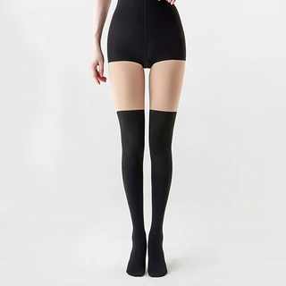 Bodyit 抗紫外線一體式雙色安全褲高爾夫絲襪, 黑色, 1套