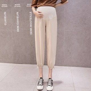 Ahope蝴蝶結綁帶下擺孕婦褲