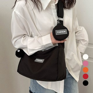 Elsso 簡約時尚Logo重點斜背包, 黑色