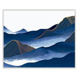 抽象插畫圖畫室內裝飾畫框 IDP-046, 邊框白