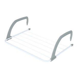 葉子小舖 可掛式陽台窗邊晾曬架, 灰色, 1個