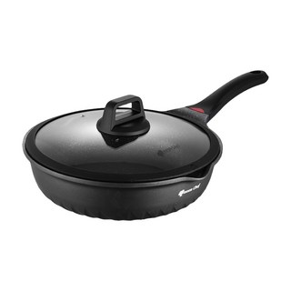 Queen Chef 英國礦岩鑄造鈦合金大理石不沾深煎平底鍋 IH適用, 32cm, 1個