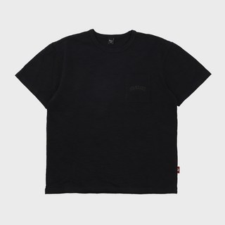 竹節棉口袋短袖T恤 W4A64SESS101, 黑色