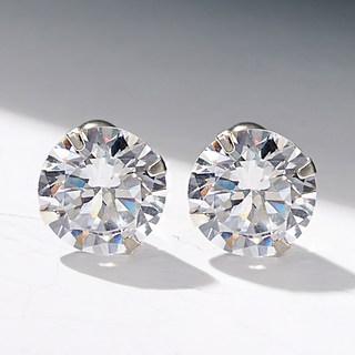 NOID-B 女性用 925純銀 白色鋯石 基本款耳環 5mm 2入