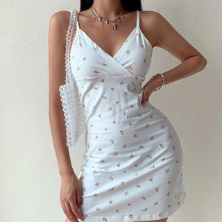 PEONIST 女款修身吊帶連身裙, 白色