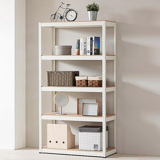 Tres Belle 免螺絲角鋼層架, 白色, 5層