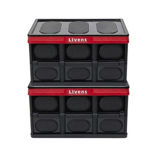 리벤스 멀티 폴딩 수납 박스 소형, 블랙, 30L, 2개