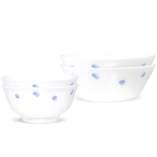 Bacile Mayreel 飯碗湯碗4件組, 藍色 + 白色, 1組, 飯碗 + 湯碗