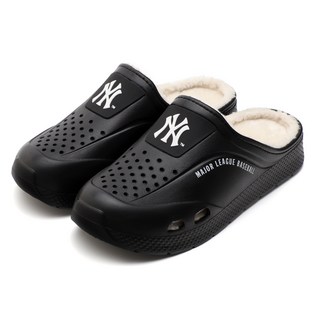 MLB NY洋基 General 防寒拖鞋, 黑色 + 白色, 250