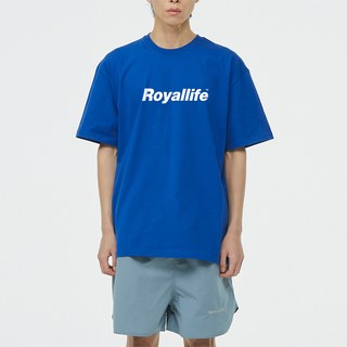 Royallife 原創Logo透氣短袖T恤 RL001, 藍色