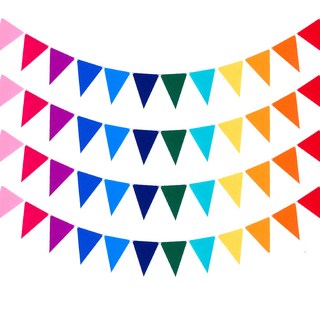 Partyshow 不織布三角派對掛旗, 彩虹色, 4個