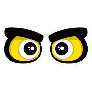 Mungkiwoldeu 高亮度維持安全車距反光貼紙 大型 Strong Eye 01, 1套, 混合顏色