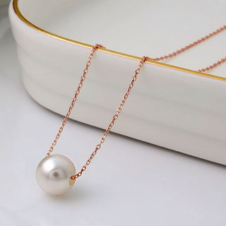 MINIART 女性用14K金基本款珍珠項鍊8mmG688+ 禮物盒組 +購物袋