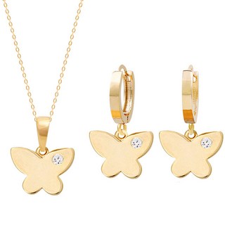 Mini Art 14K 項鍊 NP313 42公分 + 耳環 B1364 S132 套組