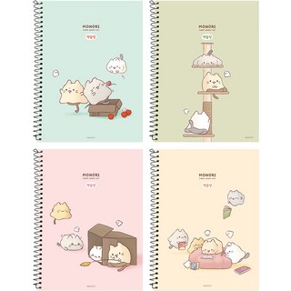 PINKFOOT 3000 Monori 練習本 四款套組, 快樂幽靈貓 藍色 + 黃色 + 綠色 + 粉色, 1組