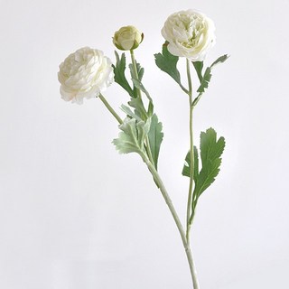 Ju and Ji 室內裝飾牡丹人造花 52cm 3入, 白色