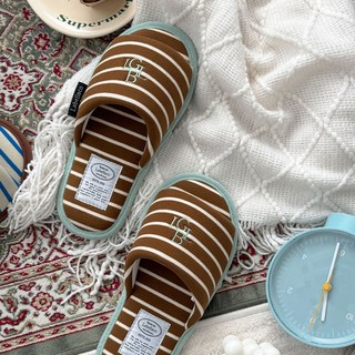 Labellaco 簡約氣墊保暖防寒室內拖鞋, 棕色, 1個