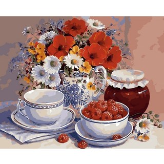 모모픽스페인팅 DIY 명화 그리기 세트 40 x 50 cm, 양귀비와 꿀단지, 1개