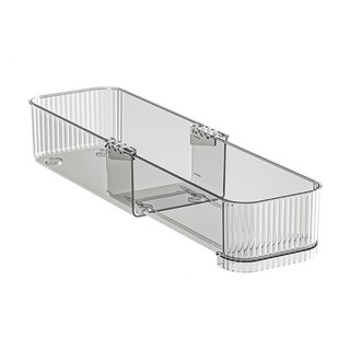 PET高透材質可伸縮抽屜中收納盒, 透明色, 1個