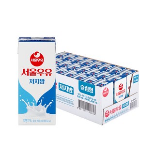 Seoul Milk 首爾牛奶 低脂滅菌牛奶, 200ml, 24個