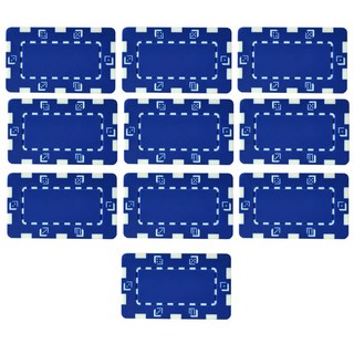 優質德州撲克方形籌碼 10入, 藍色