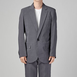 Caponel 男士亞麻日常翻蓋口袋單釦西裝外套 + 長褲西裝套裝 CU3001