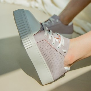 SHUBUG 女款牛皮日常休閒鞋 3公分