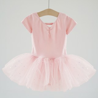 TUTUNCO 女童極光珍珠紗裙按扣式芭蕾舞衣