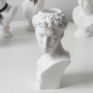 Ryublyu Shop 迷你復古裝飾石膏像 朱利安, 白色