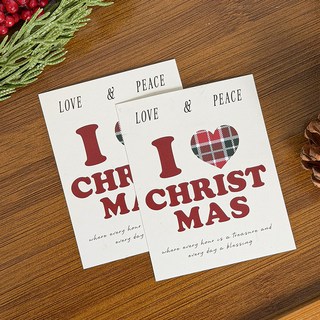 베스트팩 크리스마스 아이러브 메세지카드, 혼합색상, 30개