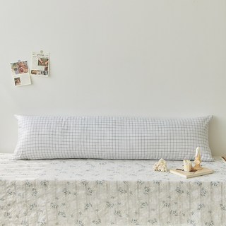 I'm Living 純棉60支紗扁平多用途身體抱枕, 小格紋