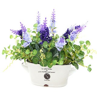 仿真薰衣草盆栽, 1個, 米色 + 綠色 + 紫色